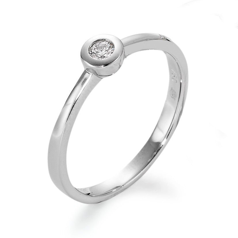 Bague solitaire Or blanc 18K Diamant blanc, 0.07 ct, brillant, w-si