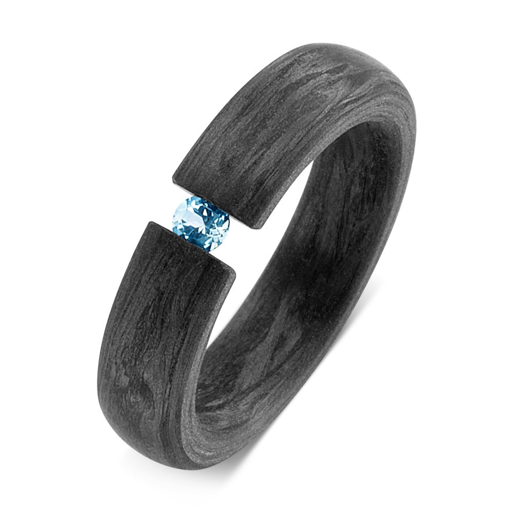 Ring Carbon Topaas blauw