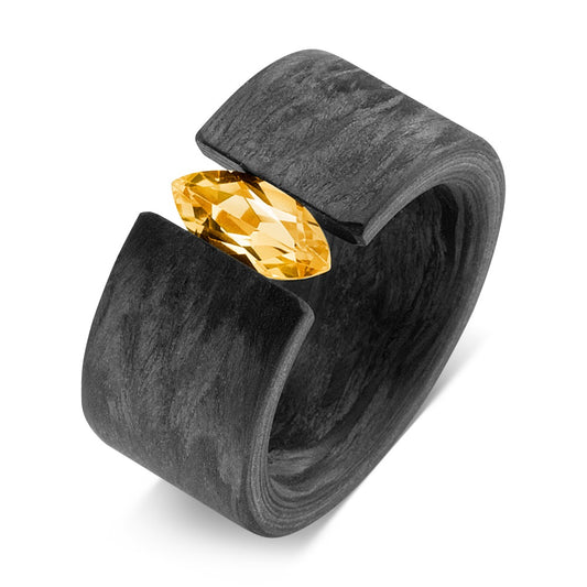 Bague Carbone Citrine jaune