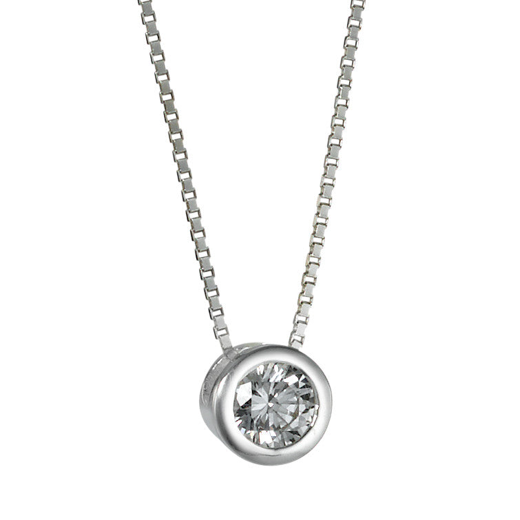 Chaînette avec pendentif Argent Zircone 38 cm Ø5 mm