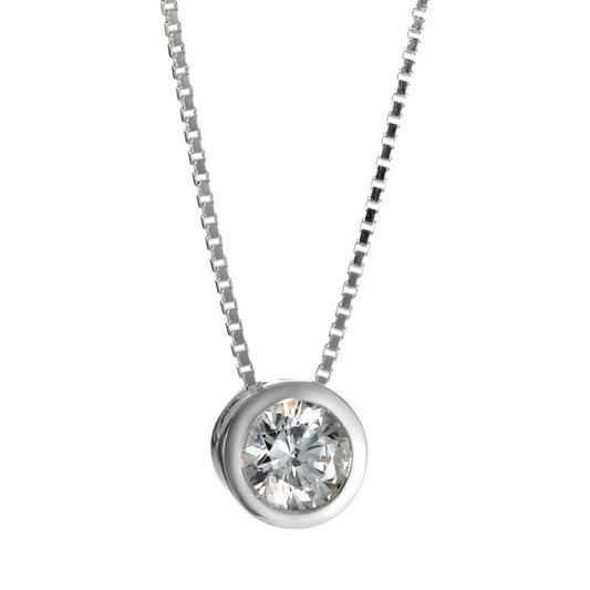 Chaînette avec pendentif Argent Rhodié 40 cm Ø6 mm