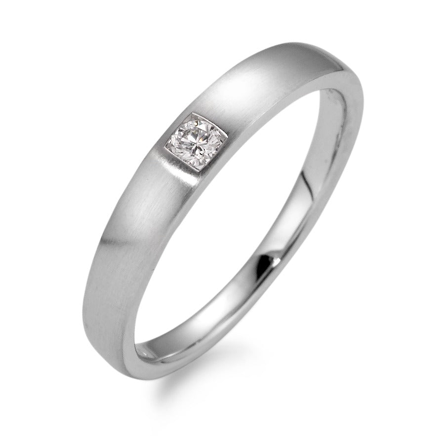 Solitaire ring 750/18K krt witgoud Diamant wit, 0.07 ct, [Brillant], w-si