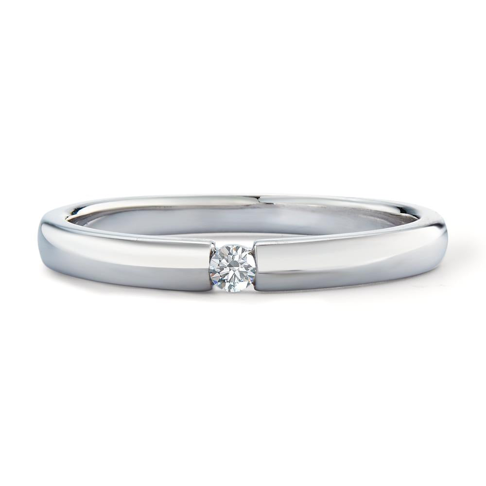 Solitär Ring 750/18 K Weissgold Diamant weiss, 0.05 ct, Brillantschliff, w-si