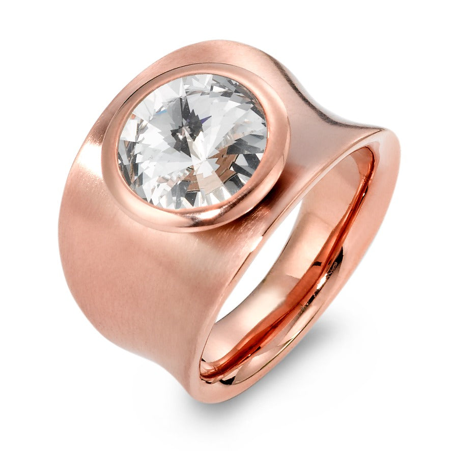 Ring Roestvrijstaal Zirkonia wit Rosé PVD-gecoat Ø10 mm