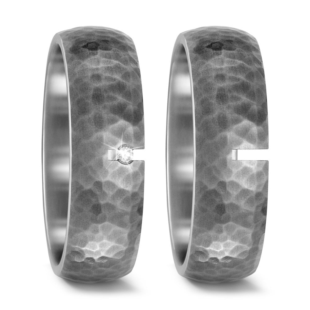 Partnerring Titanium Diamant 0.02 ct, w-si