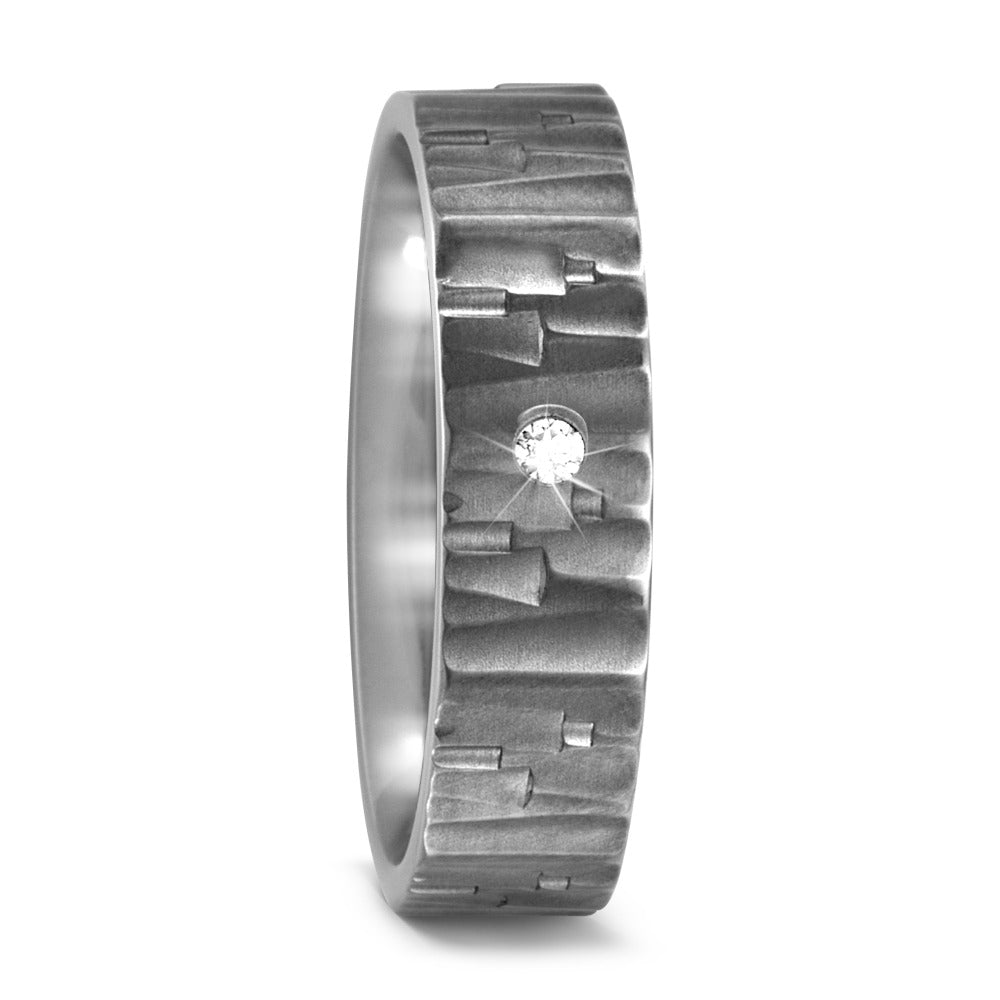 Partnerring Titanium Diamant 0.03 ct, w-si