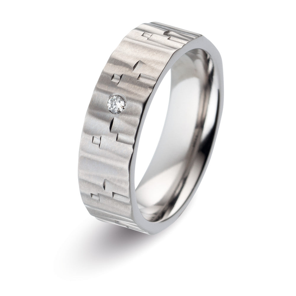 Partnerring Titanium Diamant 0.03 ct, w-si