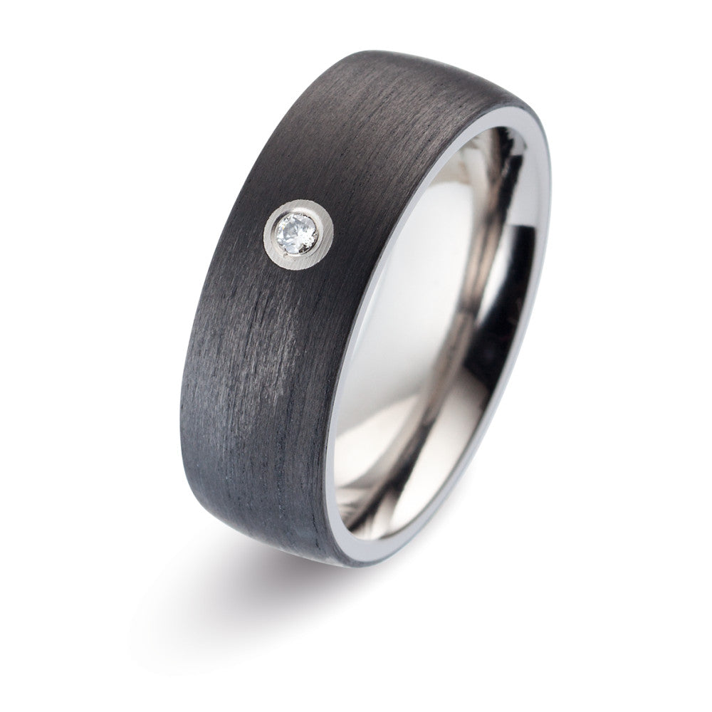 Partnerring Titan, Carbon Diamant 0.03 ct, w-si