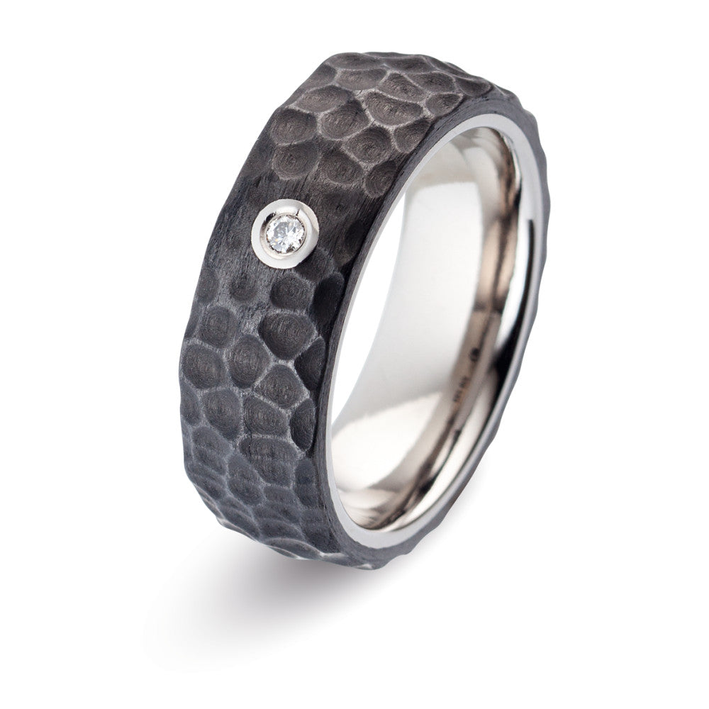 Partnerring Titan, Carbon Diamant 0.03 ct, w-si