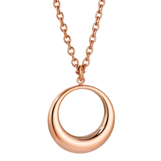 Collier met hanger Roestvrijstaal Rosé IP-gecoat 60 cm Ø34 mm