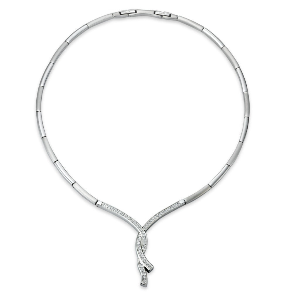 Collier Roestvrijstaal Zirkonia 42-45 cm