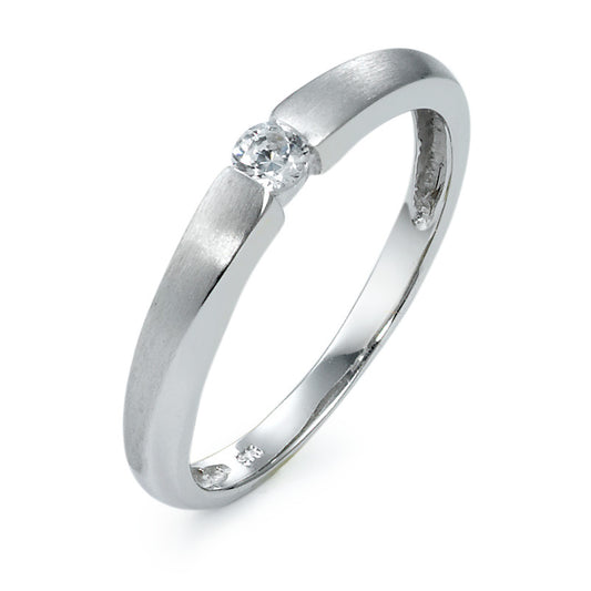 Solitaire ring 375/9 krt witgoud Zirkonia