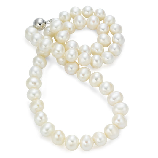 Collier Or blanc 14K perle d'eau douce 50 cm