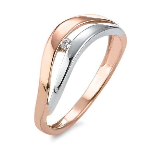 Ring 375/9 krt witgoud, 375/9 krt roségoud Zirkonia