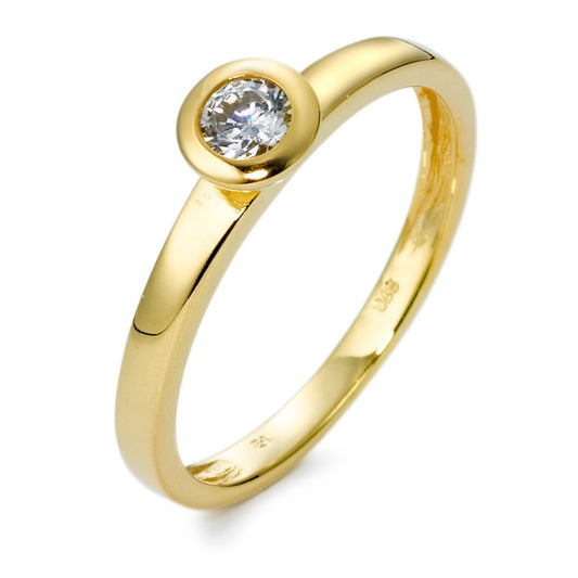 Solitaire ring 375/9K geel goud Zirkonia Ø5 mm