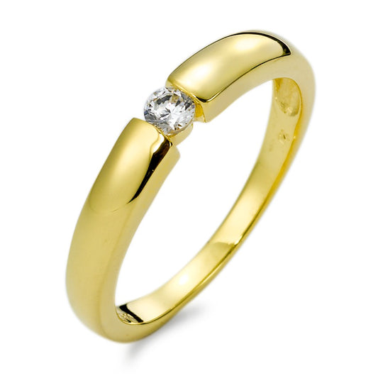 Solitaire ring 375/9K geel goud Zirkonia