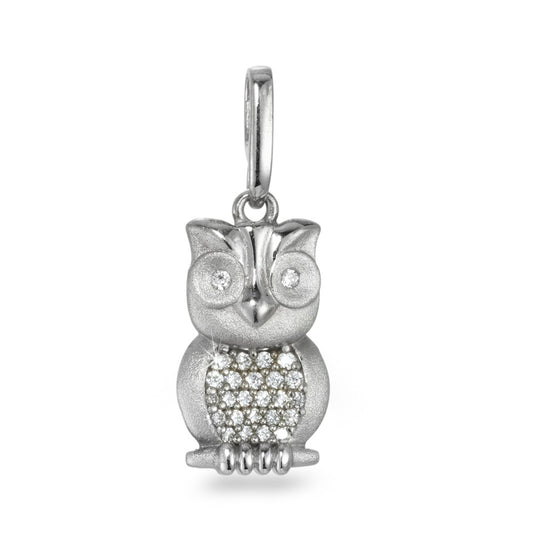 Pendentif Argent Zircone Hibou