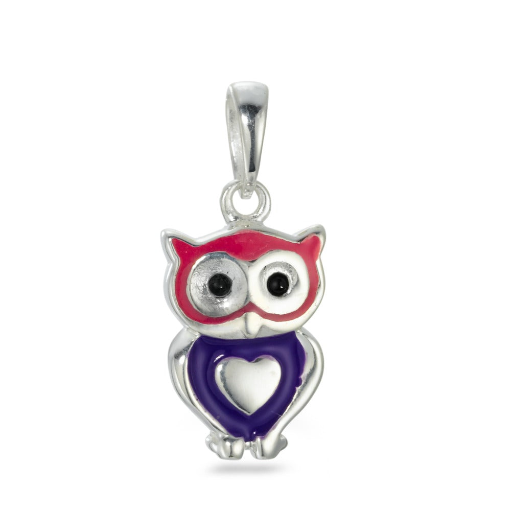 Pendentif Argent Laqué Hibou