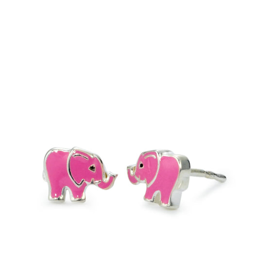 Clous d'oreilles Argent Laqué Éléphant Ø8 mm