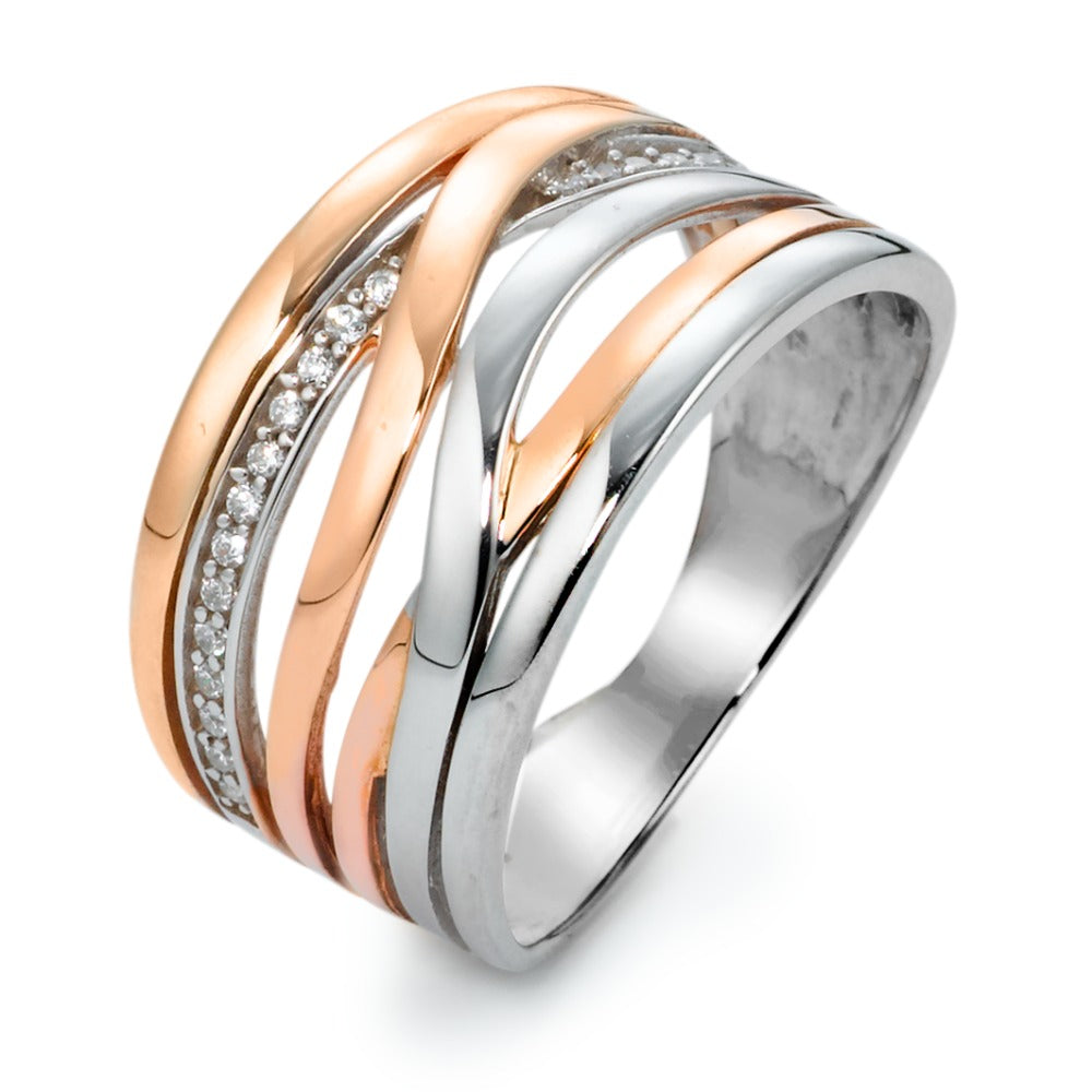 Bague Argent Zircone rosé Plaqué or