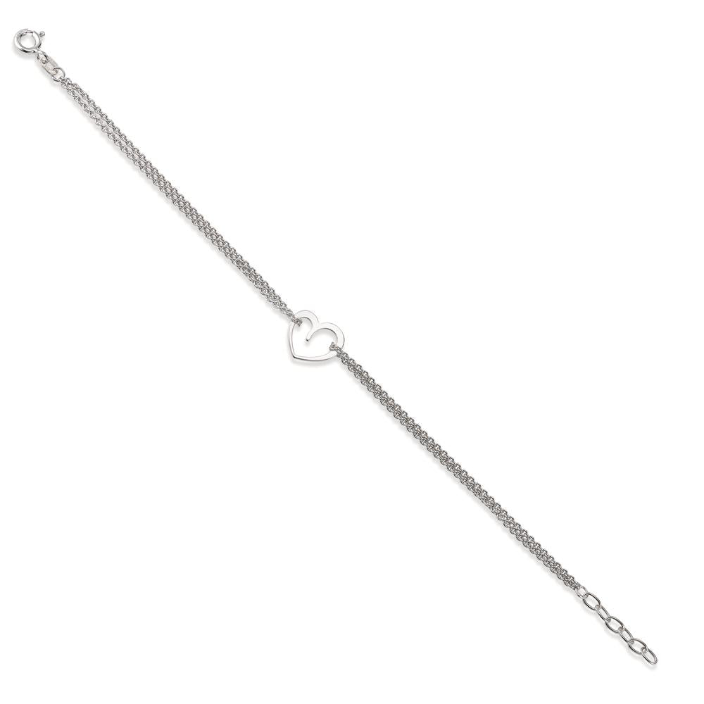 Bracelet Argent Rhodié Coeur 17-19 cm Ø12 mm