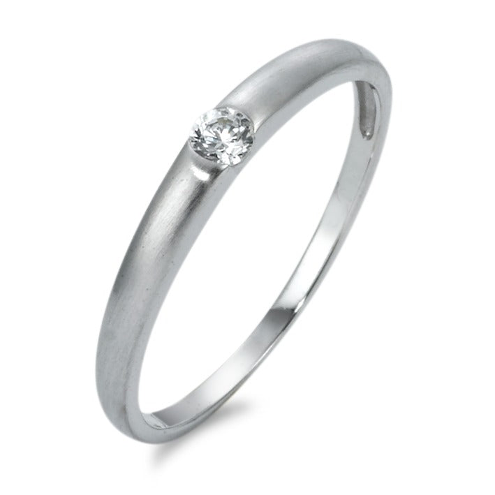 Solitaire ring 375/9 krt witgoud Zirkonia