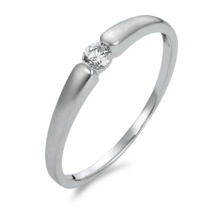 Solitaire ring 375/9 krt witgoud Zirkonia