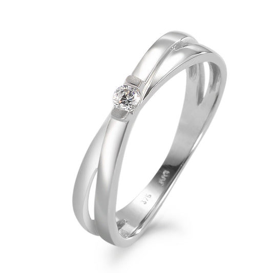 Bague Or blanc 9K Zircone