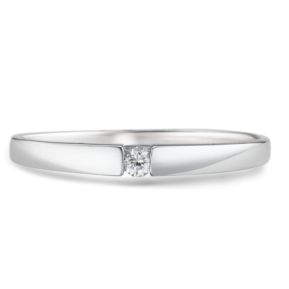 Bague solitaire Or blanc 18K Diamant 0.05 ct, w-si