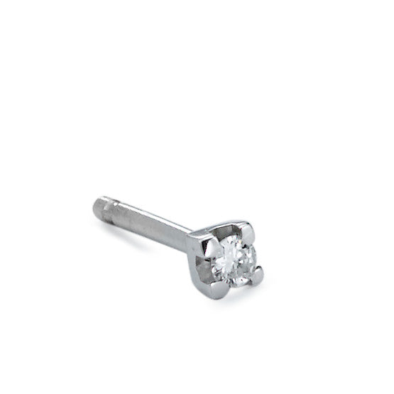 Clous d'oreille à l'unité Or blanc 18K Diamant 0.03 ct, vsi