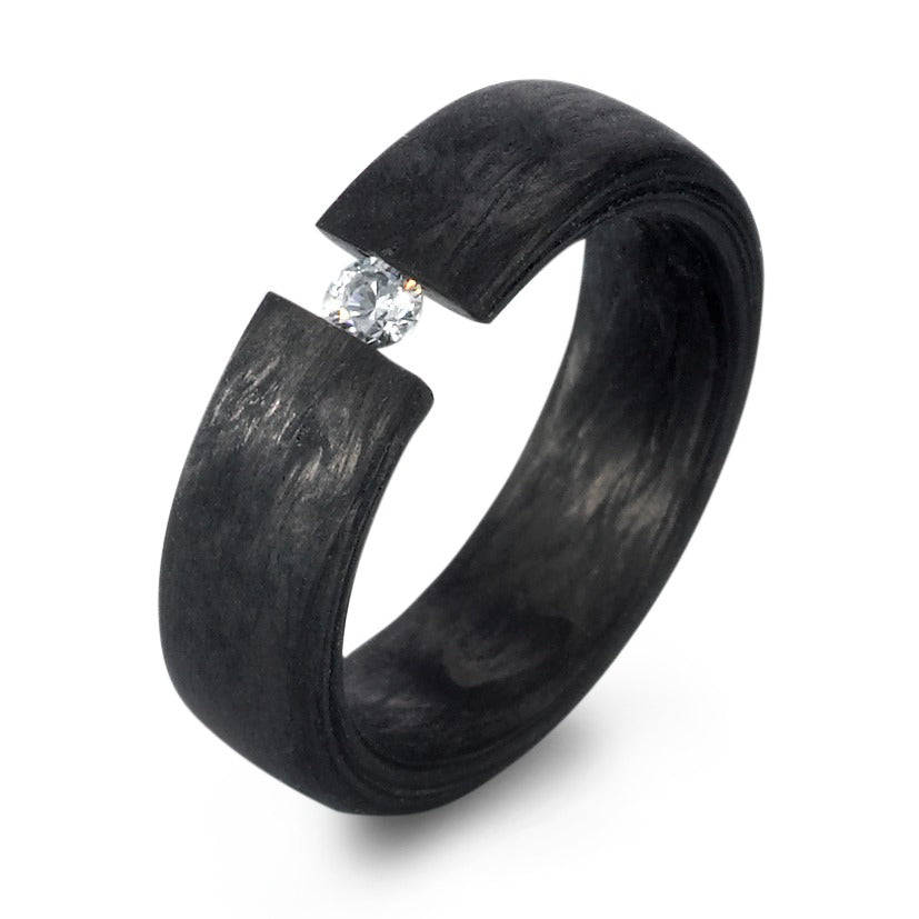 Bague Carbone Zircone