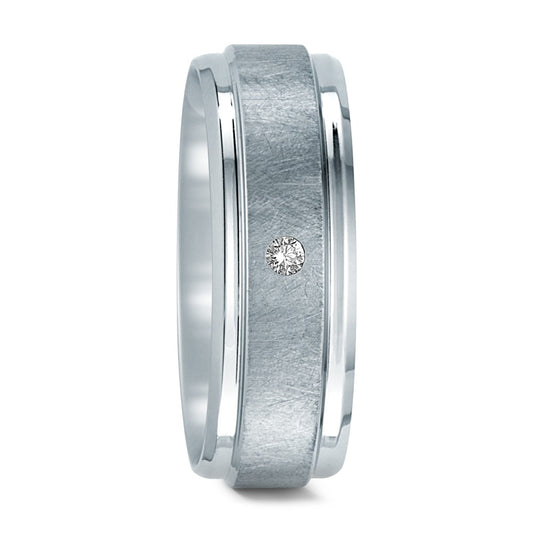 Partnerring Roestvrijstaal Diamant 0.02 ct, w-si