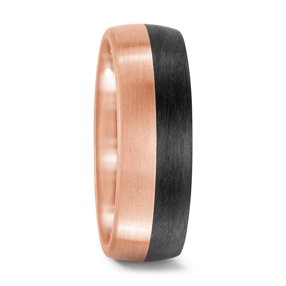 Partnerring 750/18K roségoud, Carbon