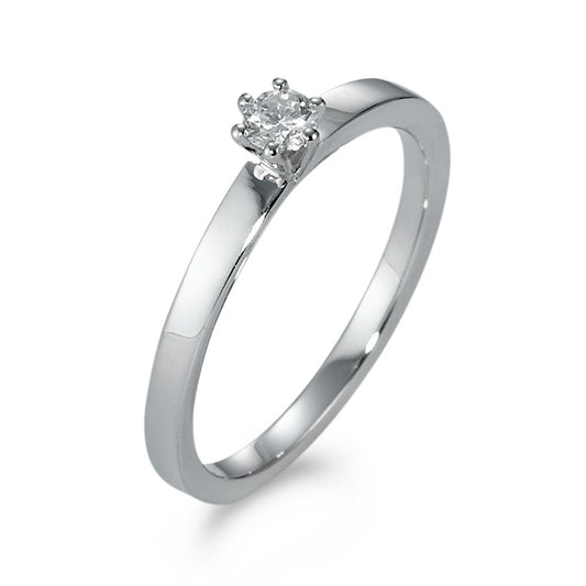 Solitär Ring 750/18 K Weissgold Diamant 0.15 ct, w-si