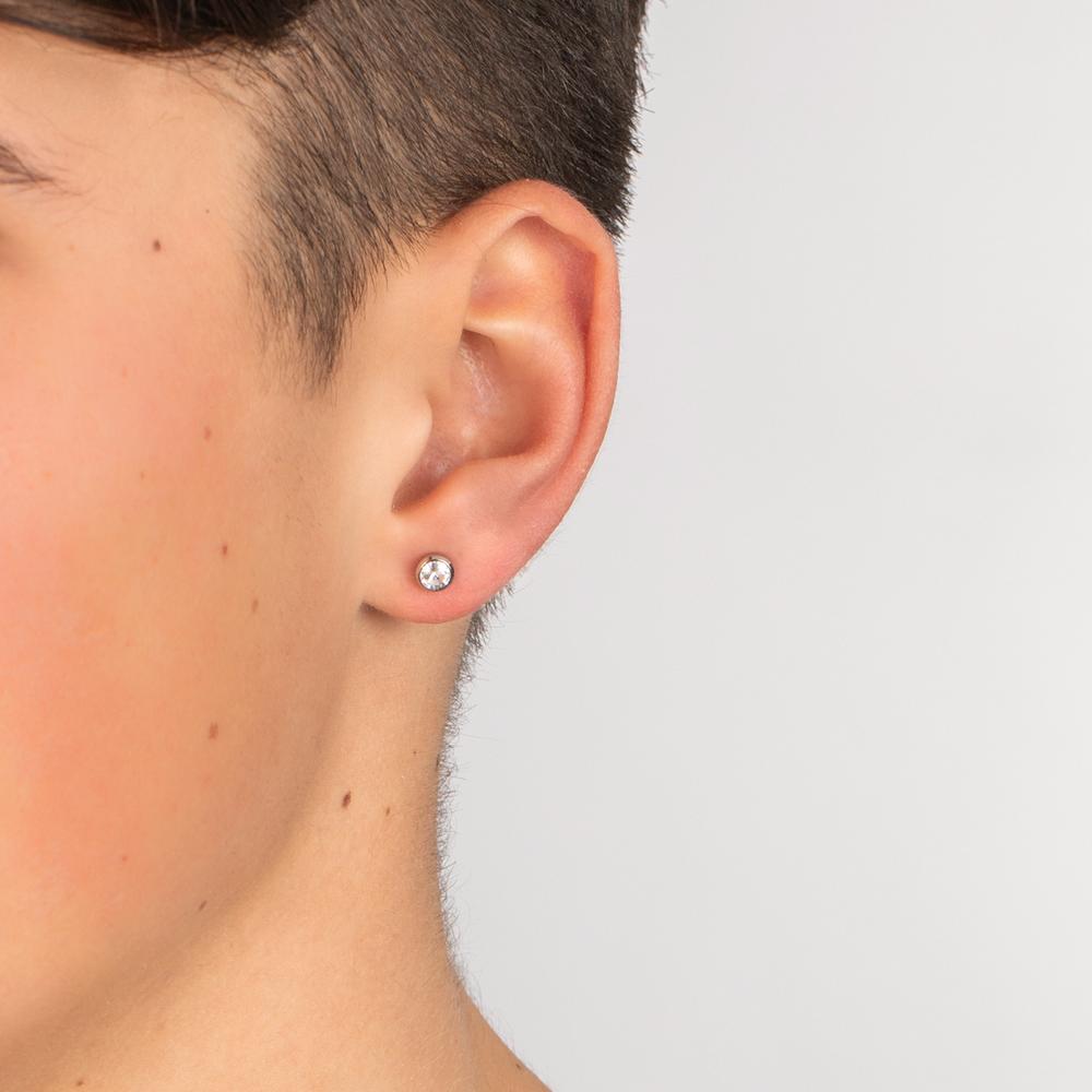 Clous d'oreille à l'unité Acier inoxydable Zircone Ø5.5 mm