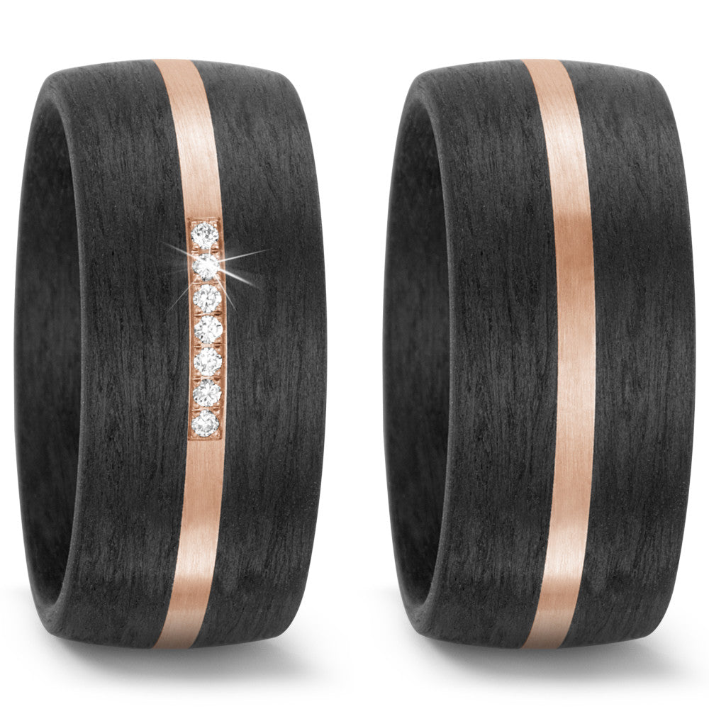 Partnerring 585/14 K Rosegold, Carbon