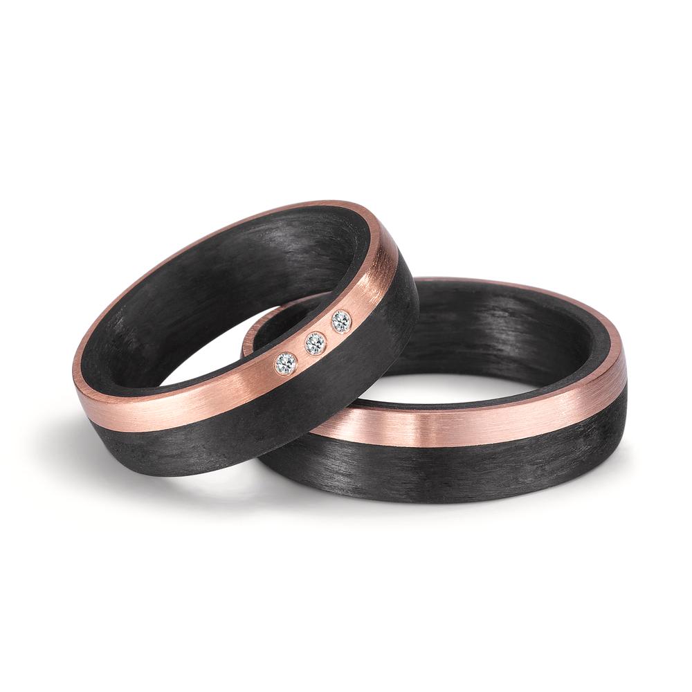 Partnerring 585/14 K Rosegold, Carbon