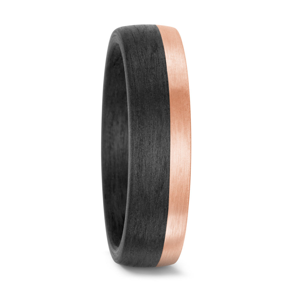 Partnerring 585/14 krt roségoud, Carbon