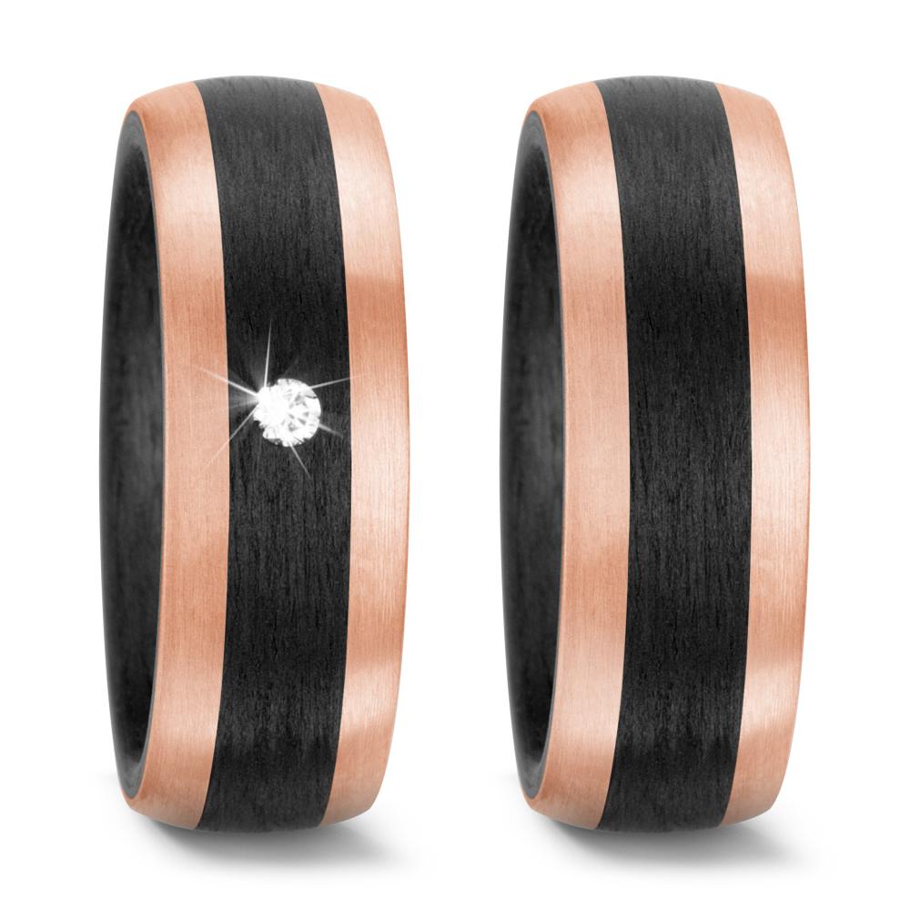 Partnerring 585/14 K Rosegold, Carbon