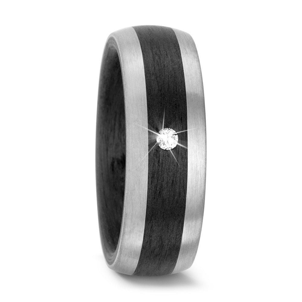 Partnerring 500 Palladium, Carbon Diamant 0.05 ct, w-si