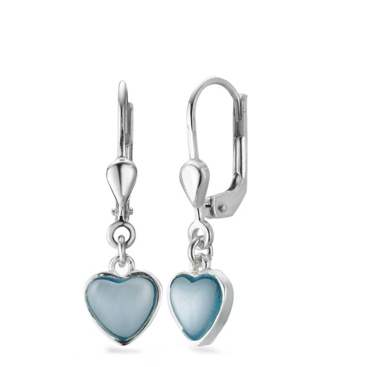 Pendant d'oreilles Argent nacre Coeur