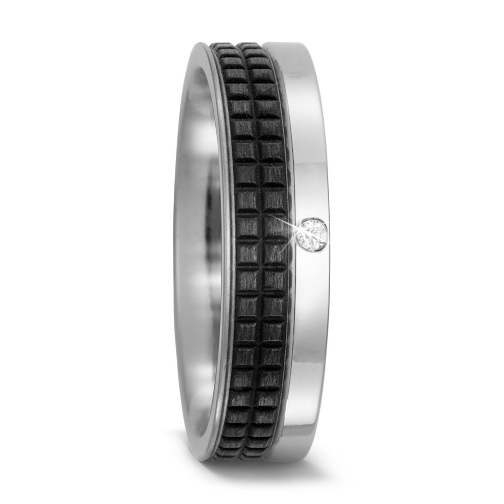 Partnerring Titan, Carbon Diamant 0.02 ct, w-si