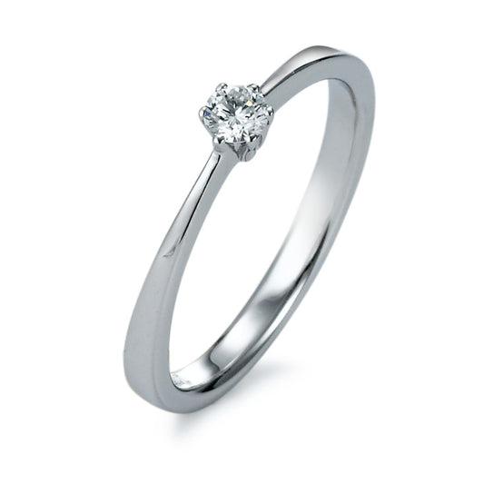 Solitaire ring 750/18K krt witgoud Diamant 0.10 ct, [Brillant], w-si