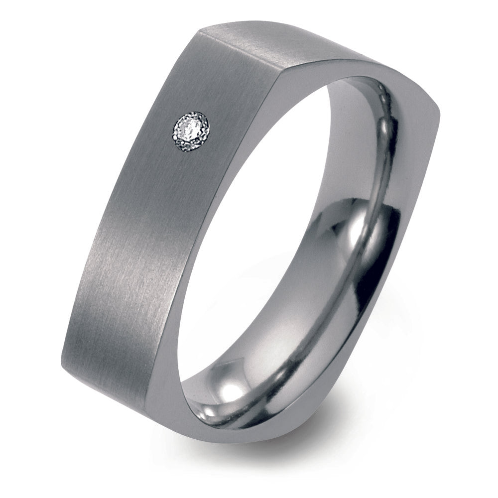 Partnerring Titanium Diamant 0.03 ct, w-si