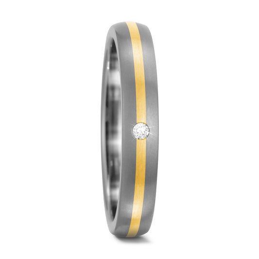 Alliance Titane, Or jaune 18K Diamant 0.02 ct