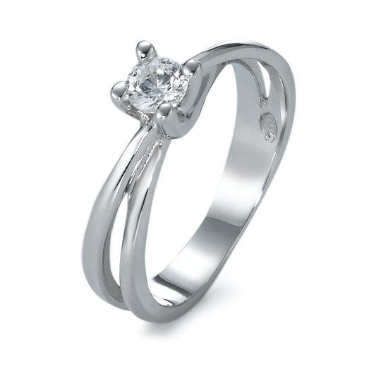 Solitaire ring 375/9 krt witgoud Moissaniet