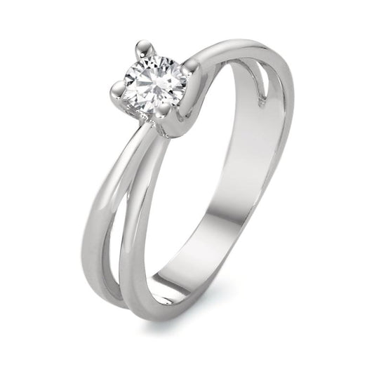 Solitaire ring 375/9K witgoud Moissaniet