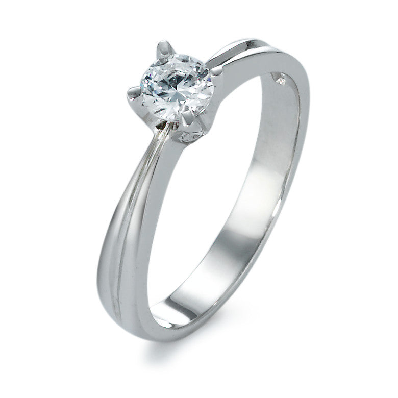 Bague solitaire Or blanc 9K Moissanite