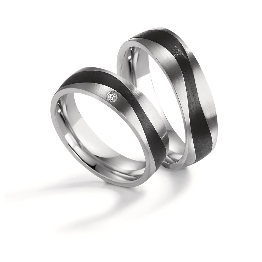 Partnerring Edelstahl, Carbon