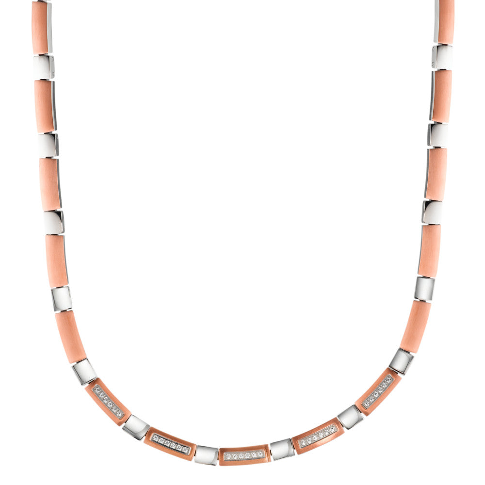 Collier Acier inoxydable Zircone PVD 42-45 cm